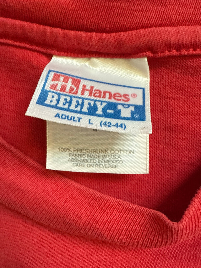 Vintage 90s Tibet Postal Stamp Tee — Hanes Beefy-T (Made in USA)