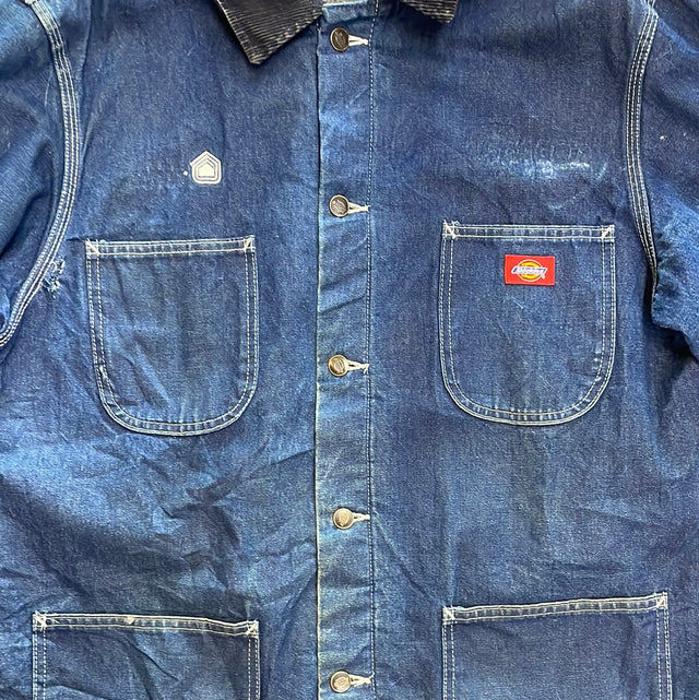Vintage 90s Dickies Denim Chore Jacket Blanket Lined Large