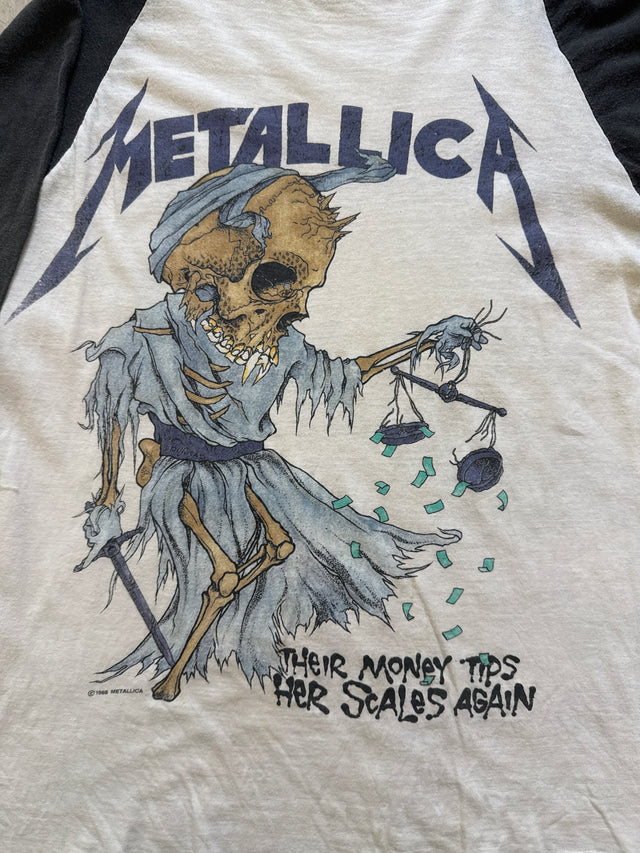 Vintage 1988 Metallica Pushhead Long Sleeve Raglan Shirt And Justice For All Era