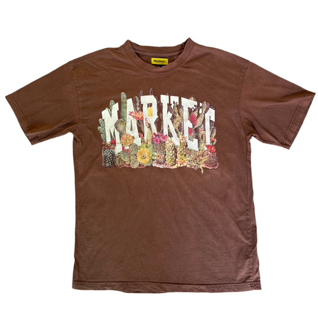 MARKET Cactus Floral Graphic Tee Brown (Size L)
