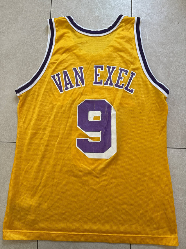 Vintage 1990s Los Angeles Lakers Nick Van Exel #9 Champion USA Jersey Size 44 (Large)