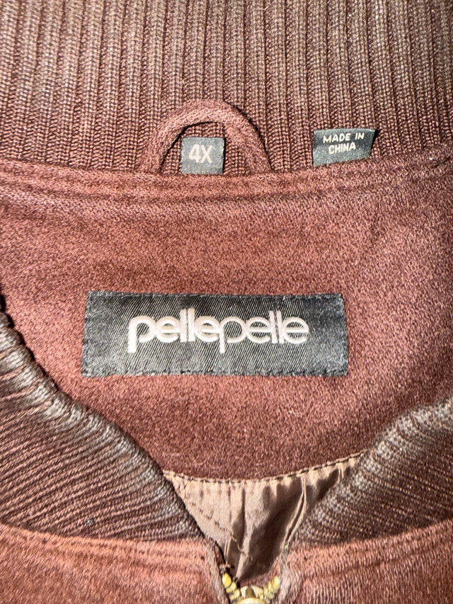 Y2K Pelle Pelle Wool Leather Varsity Bomber Jacket Brown Green 4XL