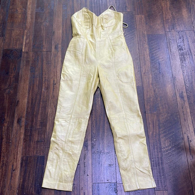 Y2K Leather Jumpsuit Size 8