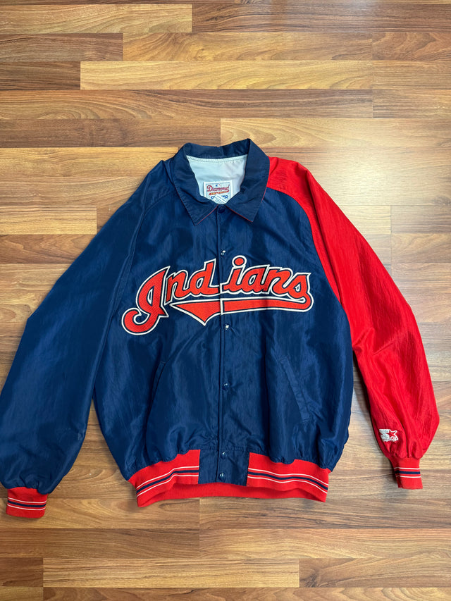 Vintage 90s Cleveland Indians Starter Diamond Collection Jacket (L)