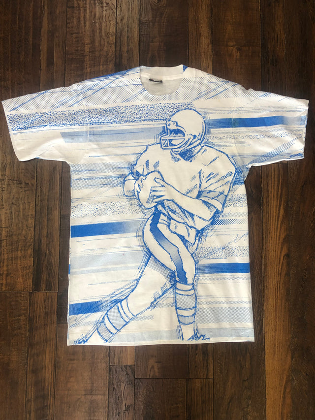 1991 Football All Over Print Tee M