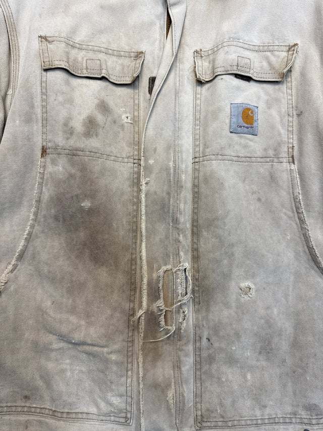 Vintage Carhartt Chore Coat Jacket - Distressed Canvas Duck Workwear (Men’s XL)