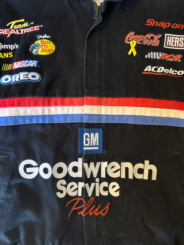 Vintage 1990s Dale Earnhardt Goodwrench Service Plus NASCAR Racing Jacket XL Black Chase Authentics