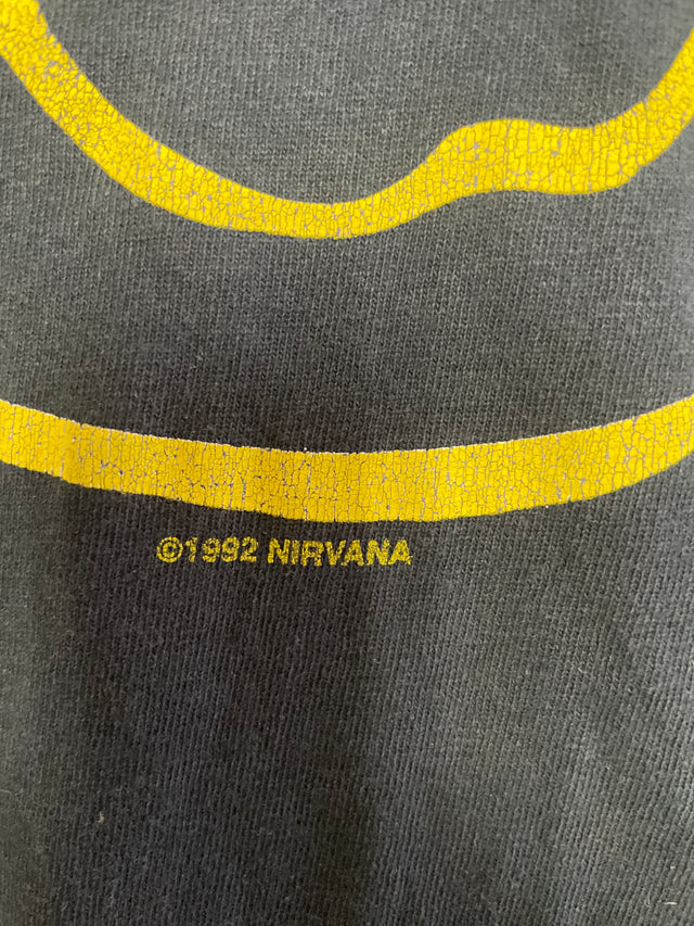 Vintage Nirvana 1992 Smile Black Tee S