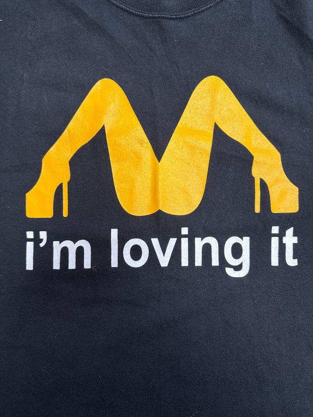 Vintage Y2K Parody “I’m Loving It” Legs Logo Tee Hanes Heavyweight 3XL