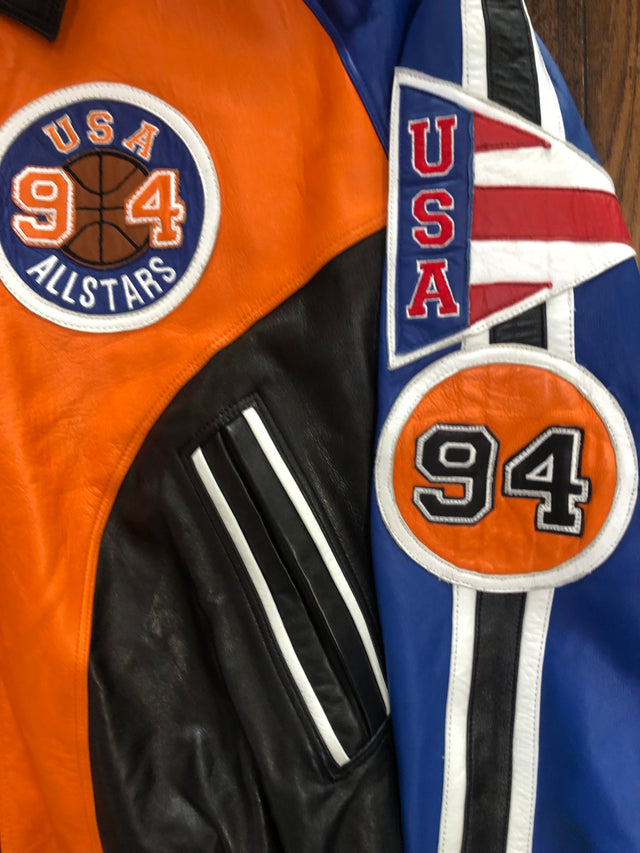 Vintage USA All Stars 94 Hobo Michael Hoban North Beach Leather Jacket XL