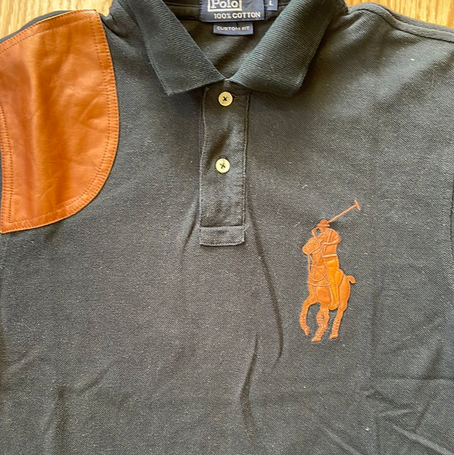 Vintage Leather Patch Polo L