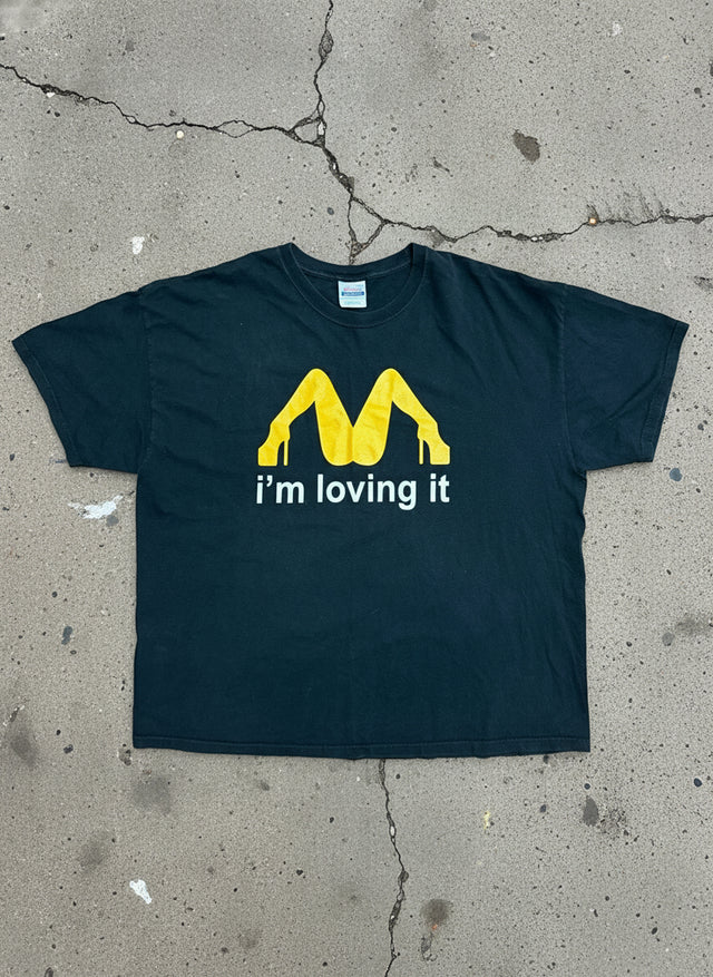Vintage Y2K Parody “I’m Loving It” Legs Logo Tee Hanes Heavyweight 3XL