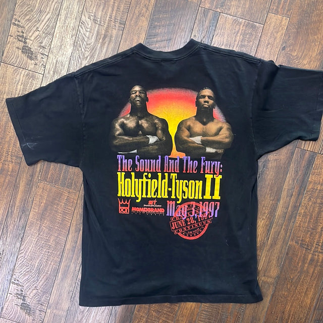 Vintage 1996 Mike Tyson vs Holyfield The Sound and the Fury MGM Grand XL T-Shirt
