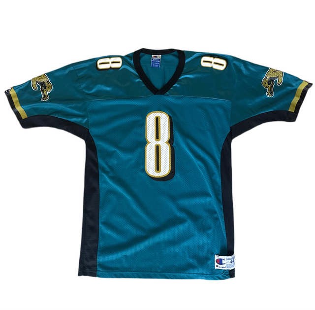 Vintage 90s Champion Jacksonville Jaguars Mark Brunell #8 NFL Jersey (Size 44, Teal)