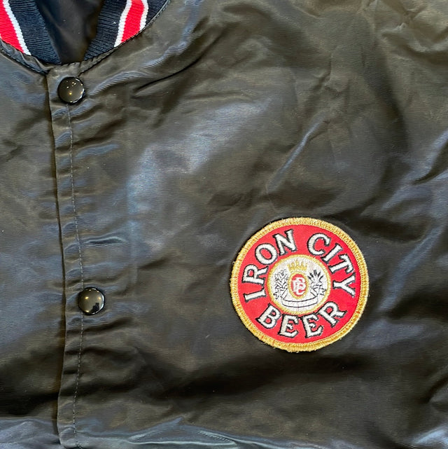 Vintage Iron City Beer Bomber Jacket Made In USA L