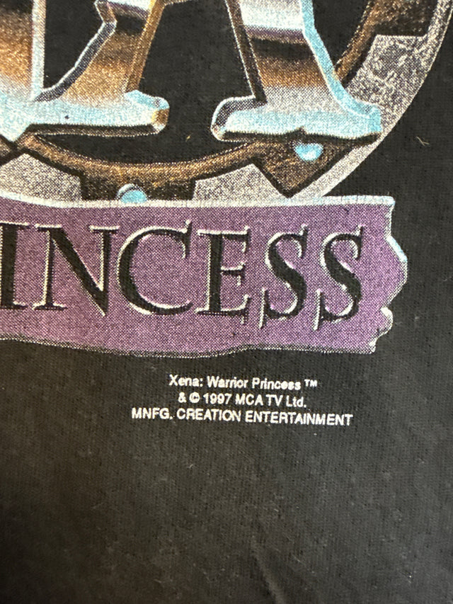 Vintage 1997 Xena Warrior Princess T-Shirt Black XL | 90s Cult Classic TV Tee