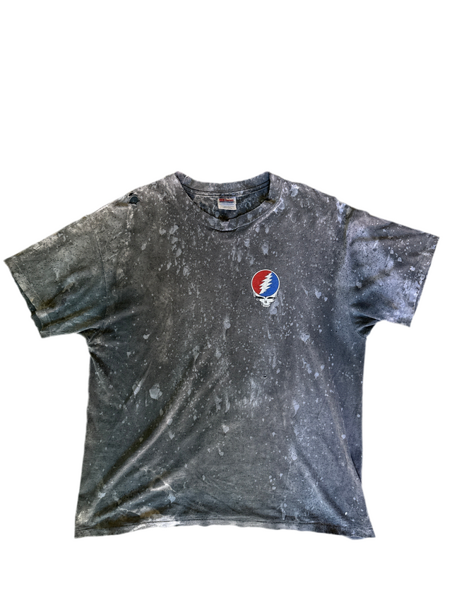 Vintage 1995 Grateful Dead “Steal Your Face” Tie-Dye Bleach Distressed T-Shirt (XL, Hanes USA)