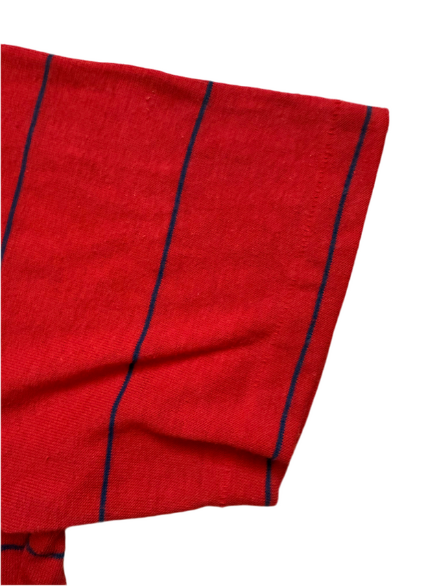 Vintage 90s Disney Wear Mickey Mouse Red Striped Polo Made in USA