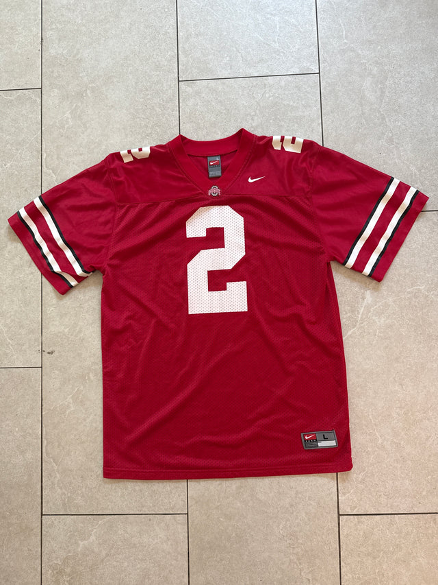 Vintage 2002 Ohio State Buckeyes #2 Nike Team Football Jersey Red Size Large