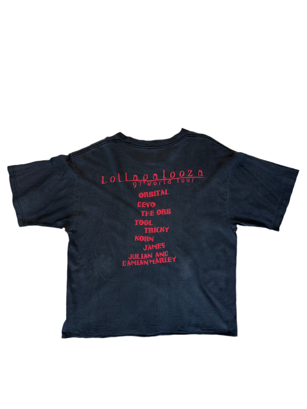 Vintage 1997 Lollapalooza World Tour T-Shirt XL, Black, Giant Tag