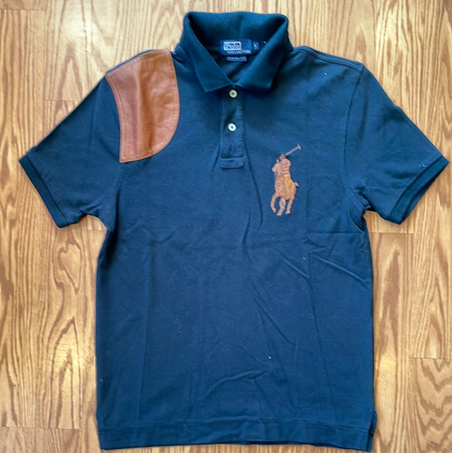 Vintage Leather Patch Polo L