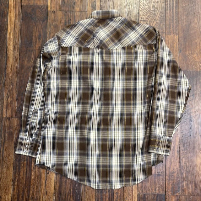 Ely Cattleman Western Pearl Snaps Cowboy Work Shirt XL