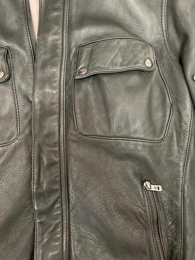Vintage Rogue Leather Motorcycle Jacket XL