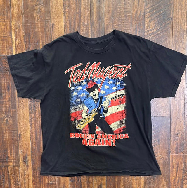 Ted Nugent Rockin America Again Tour 2017 T-Shirt XL