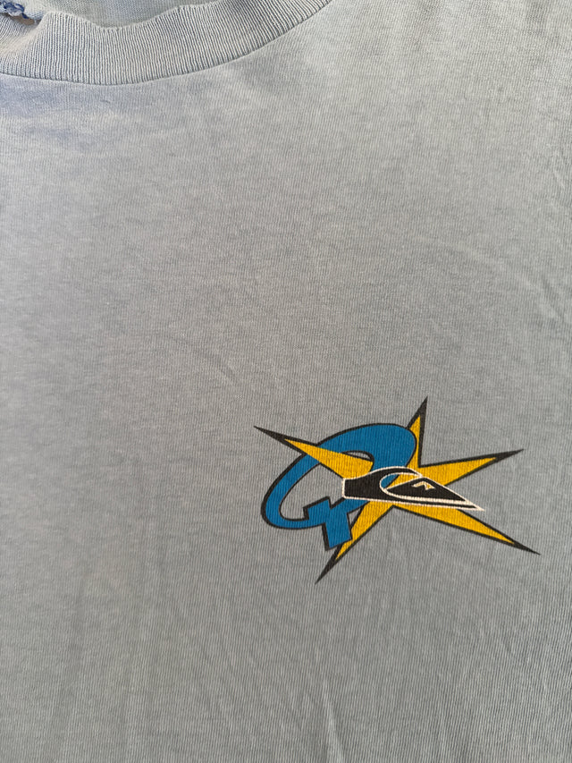 Vintage 1990s Quiksilver USA Made Logo T-Shirt Size XL Single Stitch Surf Skate
