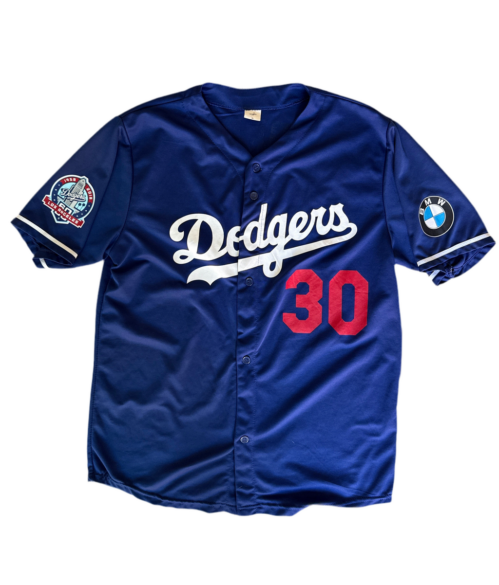 Los Angeles Dodgers Dave Roberts #30 Jersey w/ BMW & 60th Los Angeles Dodgers Dave Roberts #30 Jersey w/ BMW & 60th