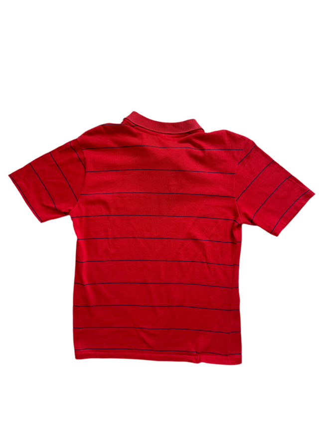 Vintage 90s Disney Wear Mickey Mouse Red Striped Polo Made in USA