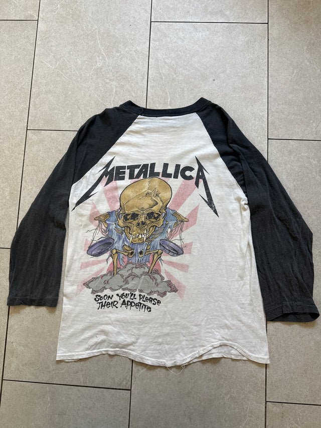 Vintage 1988 Metallica Pushhead Long Sleeve Raglan Shirt And Justice For All Era