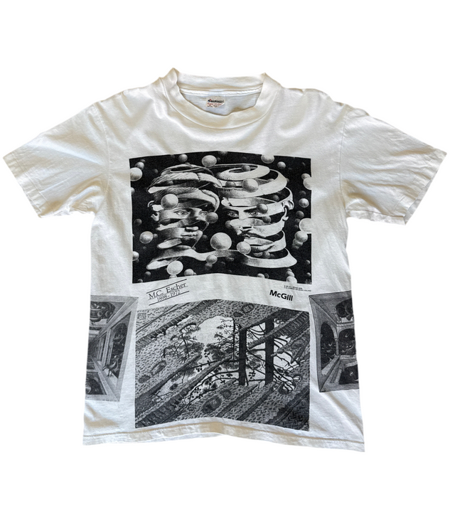 Vintage 1988 M.C. Escher T-Shirt – Surreal Graphic Art Tee – Made in USA – Medium