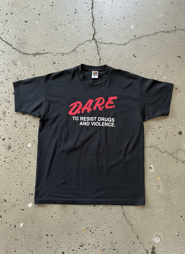Vintage D.A.R.E. “To Resist Drugs and Violence” T-Shirt 1990s Fruit of the Loom Best Tag (Black XL, Made in USA)