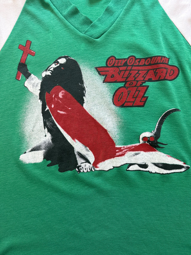 Vintage 1981 Ozzy Osbourne Blizzard of Ozz Vintage Tour Jersey T-Shirt Size M/L