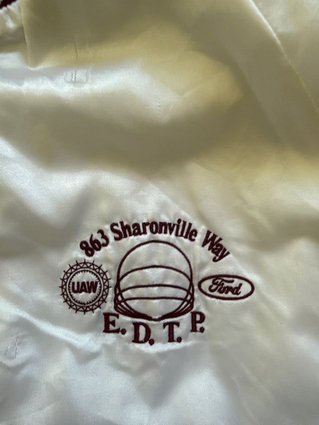 1988 Ford UAW Sharonville Ohio Satin Bomber Jacket XXL