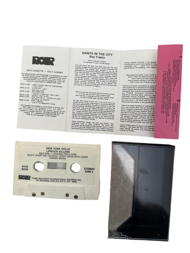 Vintage 1981 New York Dolls Lipstick Killers: The Mercer Street Sessions Cassette Tape (ROIR A104)