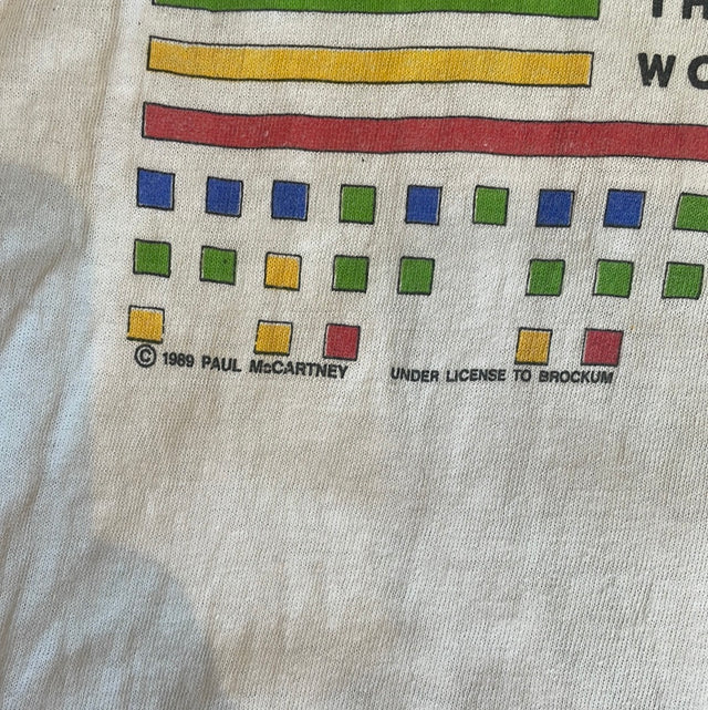 1989 Brockum Paul McCartney World Tour Shirt USA L
