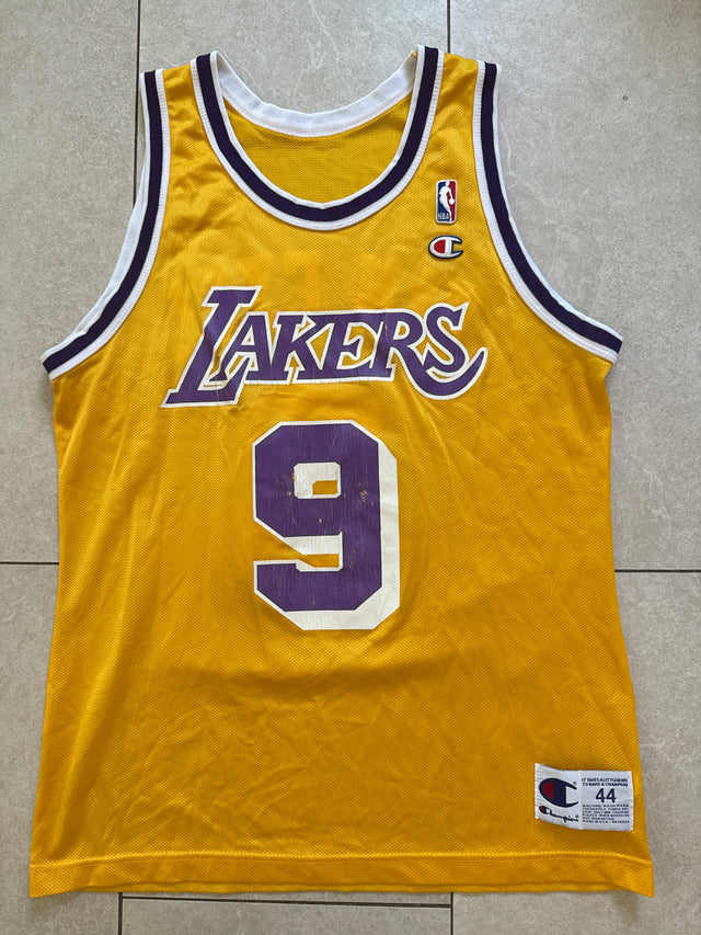 Vintage 1990s Los Angeles Lakers Nick Van Exel #9 Champion USA Jersey Size 44 (Large)