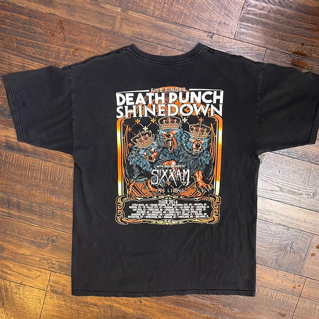 Five Finger Death Punch Shinedown 2016 Tour Shirt XL