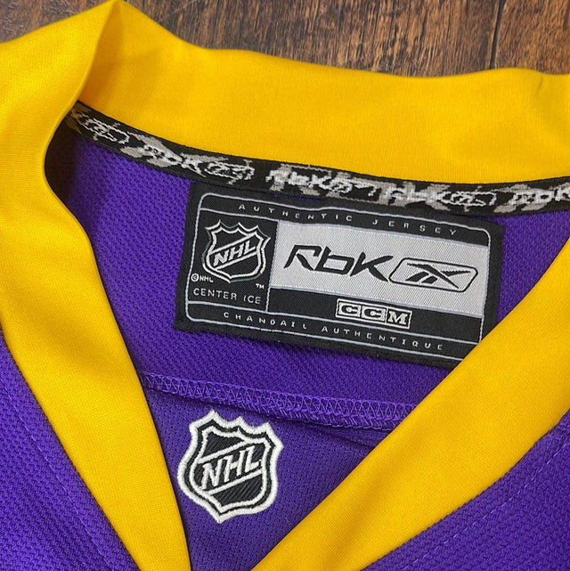 LA Kings Anze Kopitrar #11 Legends Night Purple and Gold Reebok Jersey XL