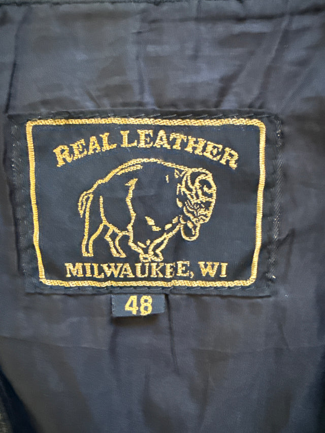 Vintage 1980s Harley-Davidson Leather Vest Willie G. Davidson Signed Size 48 Milwaukee Wisconsin
