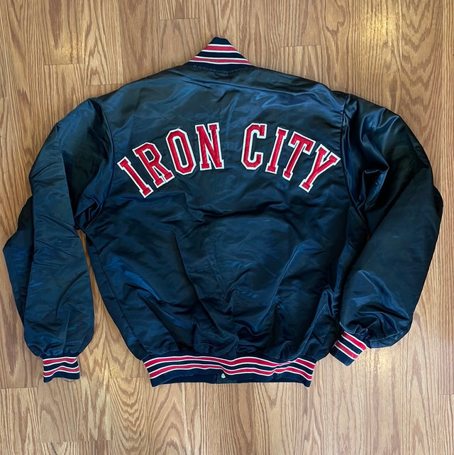 Vintage Iron City Beer Bomber Jacket Made In USA L