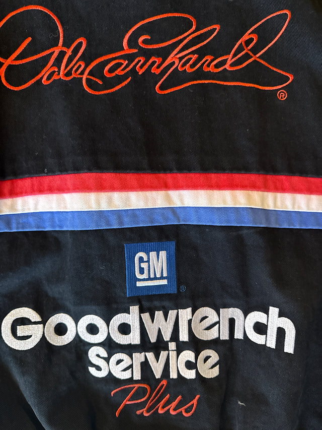Vintage 1990s Dale Earnhardt Goodwrench Service Plus NASCAR Racing Jacket XL Black Chase Authentics