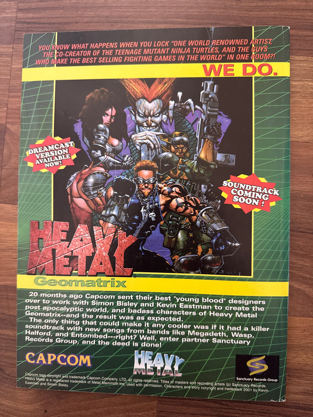 Vintage Heavy Metal Magazine January 2002 Vol. 25 No. 10 Royo Cover Geomatrix Capcom Comic