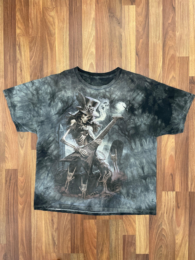 2009 James Ryman Playing Dead Skeleton Rock Star Shirt XL