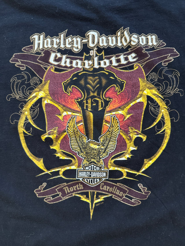 2007 Harley-Davidson Charlotte North Carolina Eagle Graphic T-Shirt Size Large Made USA