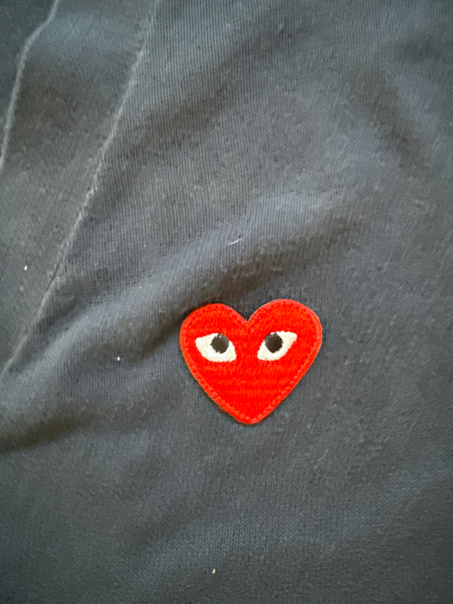 Comme des Garçons PLAY Heart Logo Navy Cardigan Size M