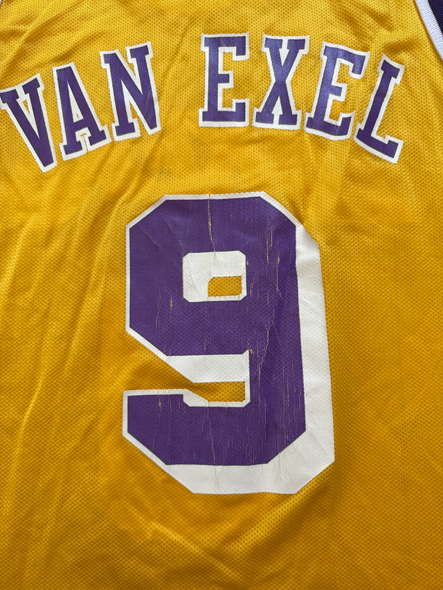 Vintage 1990s Los Angeles Lakers Nick Van Exel #9 Champion USA Jersey Size 44 (Large)