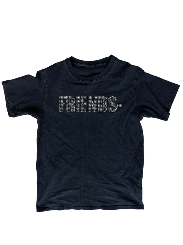 VLONE “FRIENDS-” Rhinestone Tee Black (Small, Made in USA)